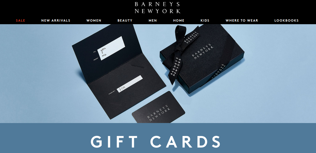 Barneys New York gift card logo