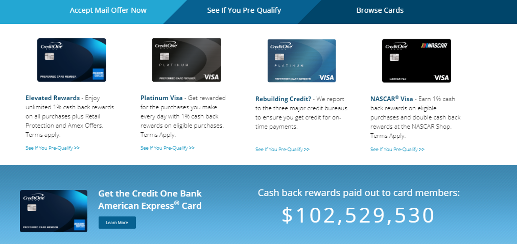 Pre qualify credit one card