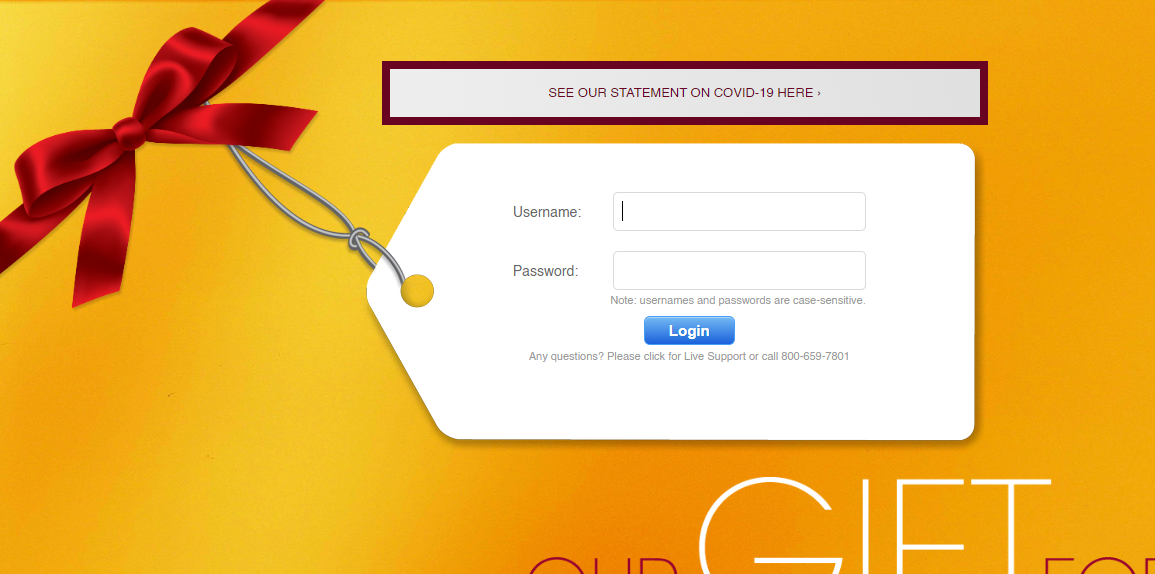 Logging into the R Gift 4 U Account