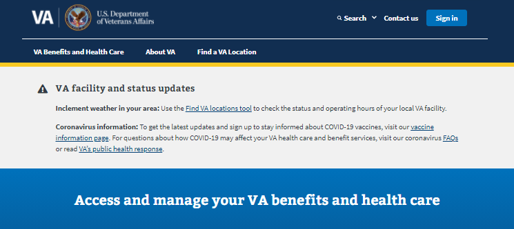 Veterans Affairs Login